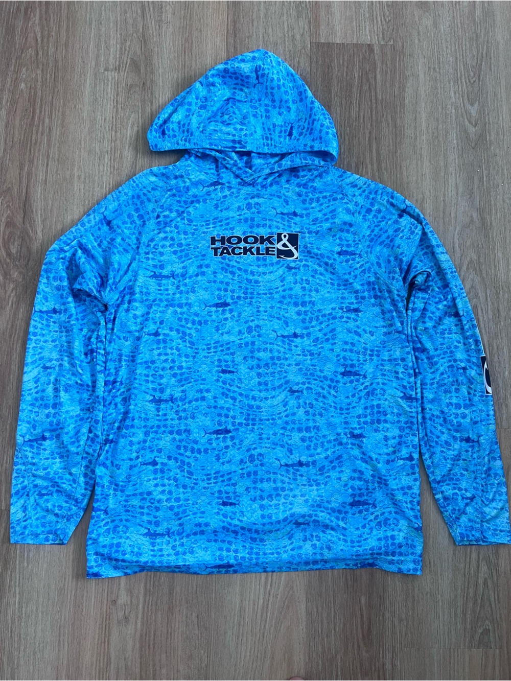 Hook & Tackle Blue Aqua Camo Sun Shirt